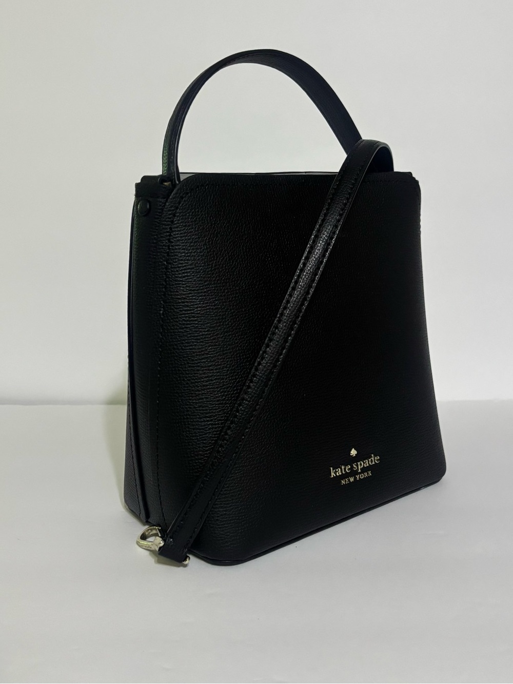 Kate Spade Darcy Small Bucket Bag — Black Pebbled Leather